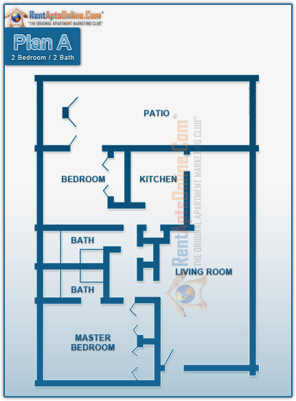 This image is the visual schematic representation of 'Floor Plan A' in Fullerton Townhouse Apartments.